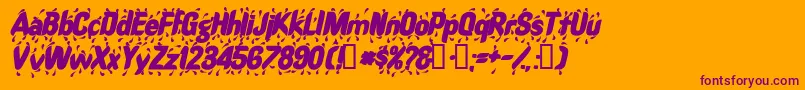 RaindancesskBolditalic Font – Purple Fonts on Orange Background