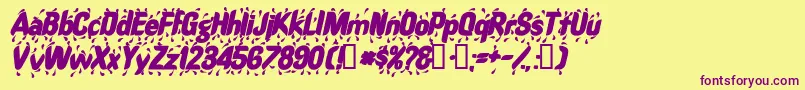 Шрифт RaindancesskBolditalic – фиолетовые шрифты на жёлтом фоне