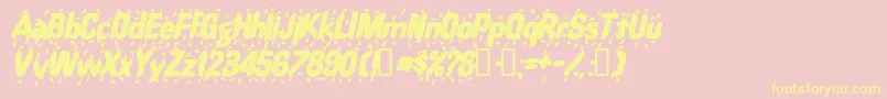 RaindancesskBolditalic Font – Yellow Fonts on Pink Background