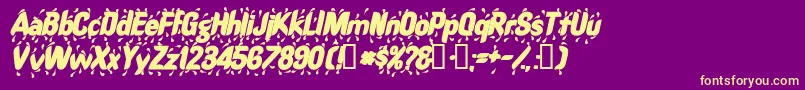 Шрифт RaindancesskBolditalic – жёлтые шрифты на фиолетовом фоне