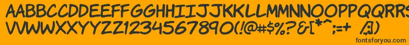 KomikaHand Font – Black Fonts on Orange Background