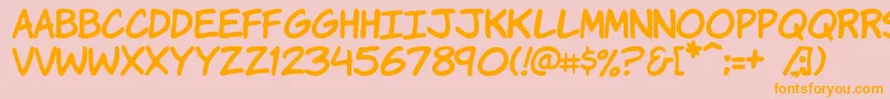 KomikaHand Font – Orange Fonts on Pink Background