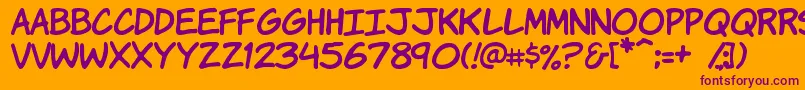 KomikaHand Font – Purple Fonts on Orange Background