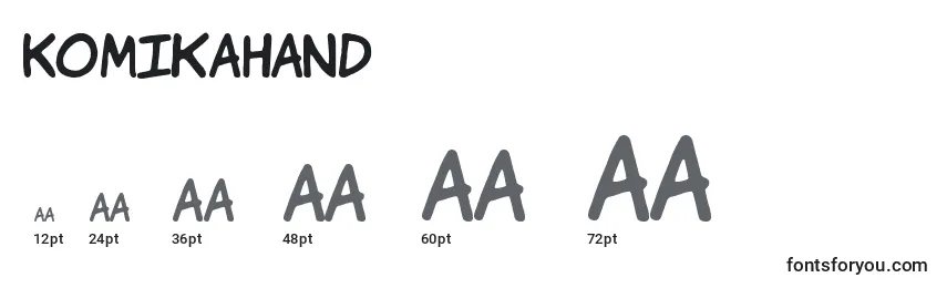 KomikaHand Font Sizes