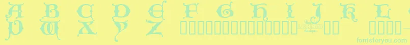 KingXmasTrial Font – Green Fonts on Yellow Background
