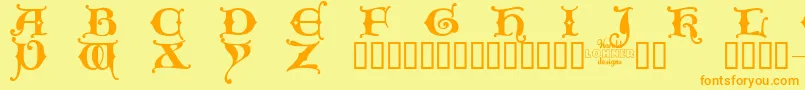 KingXmasTrial Font – Orange Fonts on Yellow Background