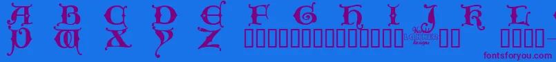 KingXmasTrial Font – Purple Fonts on Blue Background