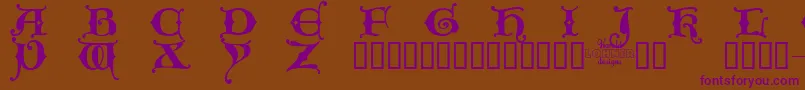 KingXmasTrial Font – Purple Fonts on Brown Background