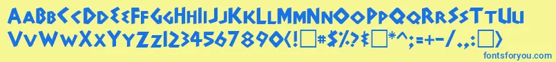 Police AdonaisRegular – polices bleues sur fond jaune