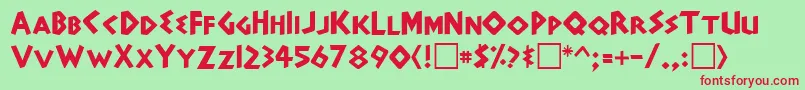 AdonaisRegular-Schriftart – Rote Schriften auf grünem Hintergrund