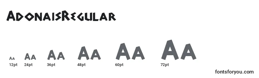 Размеры шрифта AdonaisRegular