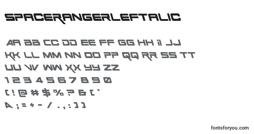 SpaceRangerLeftalic Font – alphabet, numbers, special characters