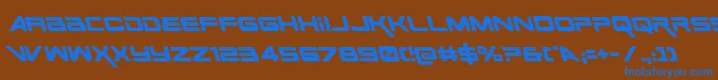 SpaceRangerLeftalic Font – Blue Fonts on Brown Background