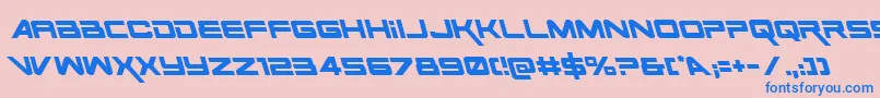 フォントSpaceRangerLeftalic – ピンクの背景に青い文字