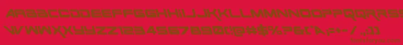 SpaceRangerLeftalic Font – Brown Fonts on Red Background