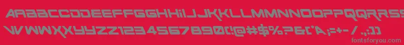 SpaceRangerLeftalic Font – Gray Fonts on Red Background