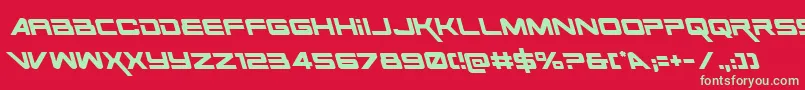 SpaceRangerLeftalic Font – Green Fonts on Red Background