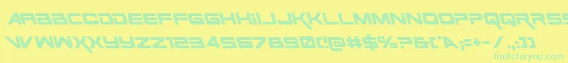 SpaceRangerLeftalic Font – Green Fonts on Yellow Background