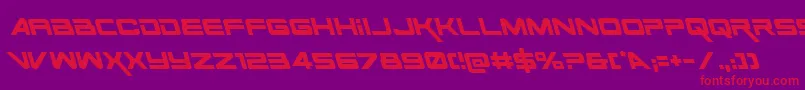 SpaceRangerLeftalic Font – Red Fonts on Purple Background