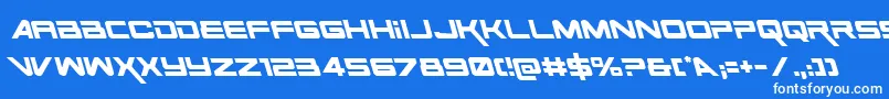 SpaceRangerLeftalic Font – White Fonts on Blue Background