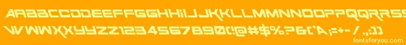 SpaceRangerLeftalic Font – Yellow Fonts on Orange Background