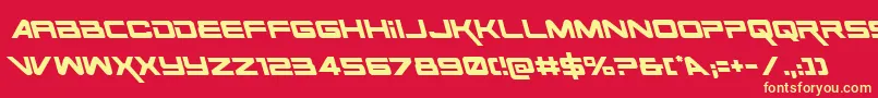 SpaceRangerLeftalic Font – Yellow Fonts on Red Background