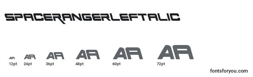 SpaceRangerLeftalic Font Sizes