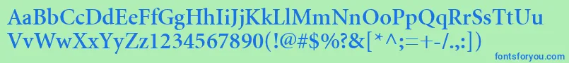 fuente MinionCyrillicSemibold – Fuentes Azules Sobre Fondo Verde
