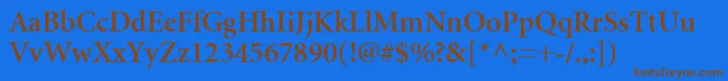 MinionCyrillicSemibold Font – Brown Fonts on Blue Background
