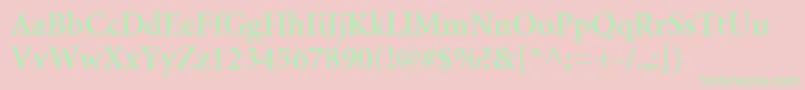 MinionCyrillicSemibold-Schriftart – Grüne Schriften auf rosa Hintergrund