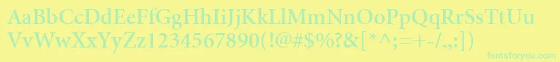 MinionCyrillicSemibold-Schriftart – Grüne Schriften auf gelbem Hintergrund