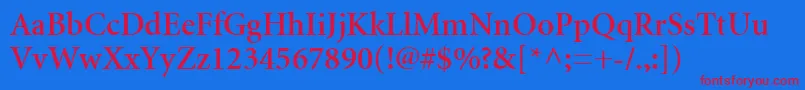 MinionCyrillicSemibold Font – Red Fonts on Blue Background