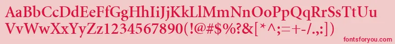 MinionCyrillicSemibold Font – Red Fonts on Pink Background