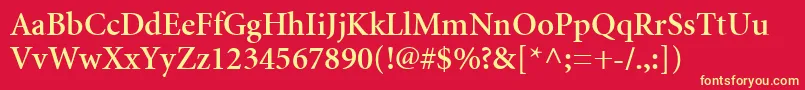 MinionCyrillicSemibold Font – Yellow Fonts on Red Background