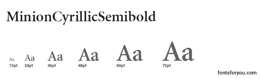 Размеры шрифта MinionCyrillicSemibold