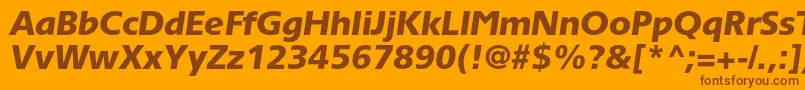 TornadoblackcItalic-fontti – ruskeat fontit oranssilla taustalla