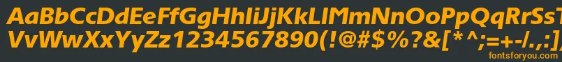 フォントTornadoblackcItalic – 黒い背景にオレンジの文字
