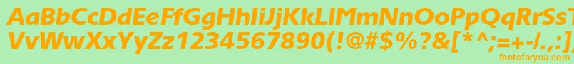 Police TornadoblackcItalic – polices orange sur fond vert