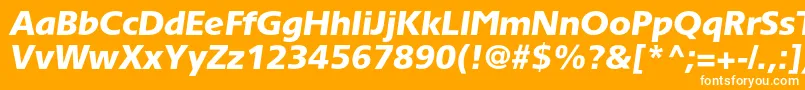TornadoblackcItalic-Schriftart – Weiße Schriften auf orangefarbenem Hintergrund