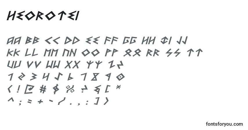 Heoroteiフォント–アルファベット、数字、特殊文字