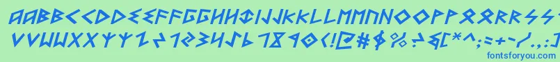 Heorotei Font – Blue Fonts on Green Background