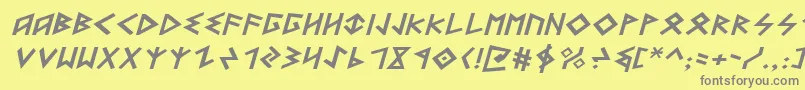 フォントHeorotei – 黄色の背景に灰色の文字