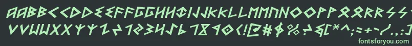 Шрифт Heorotei – зелёные шрифты на чёрном фоне