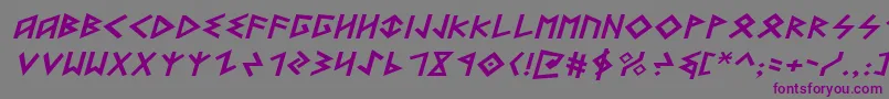 Heorotei-Schriftart – Violette Schriften auf grauem Hintergrund