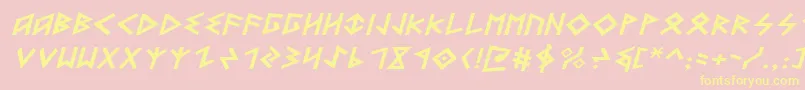 Heorotei Font – Yellow Fonts on Pink Background