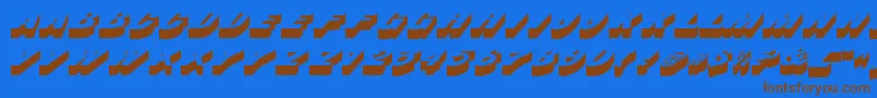 フォントBusserdbNormal – 茶色の文字が青い背景にあります。