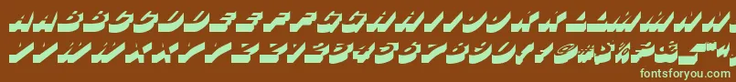 フォントBusserdbNormal – 緑色の文字が茶色の背景にあります。