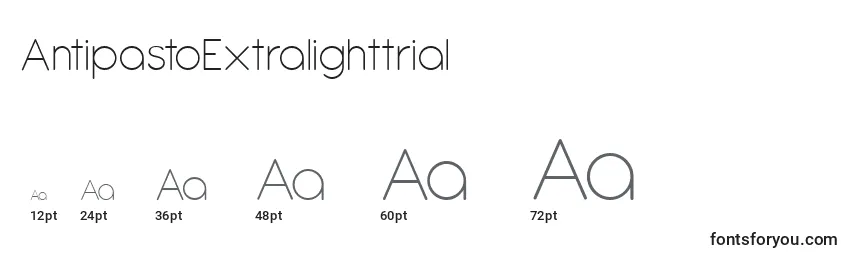 AntipastoExtralighttrial Font Sizes