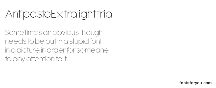 Review of the AntipastoExtralighttrial Font