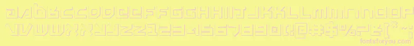 Uno Estado 3D Font – Pink Fonts on Yellow Background